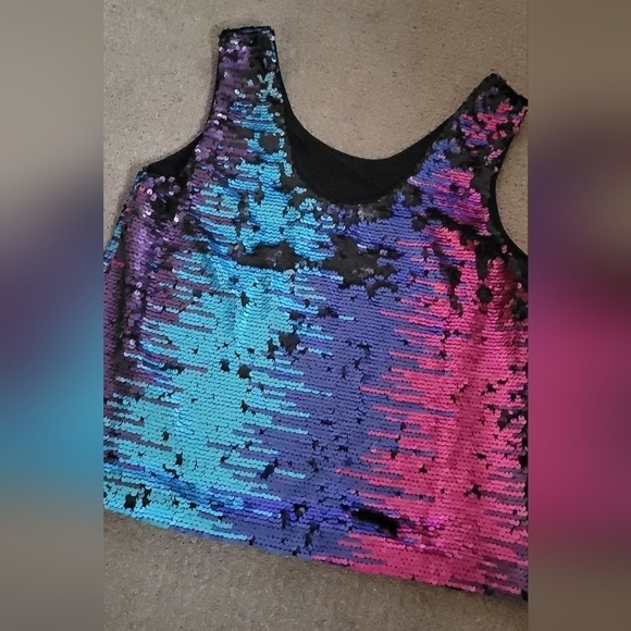 Sugar Lips Multi Color Sequin Lined Mermaid  Tank - Picture 9 of 15